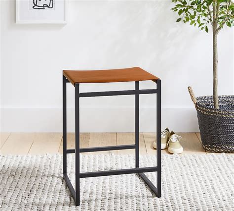 pottery barn leather stool|Best Bar Stools 2024